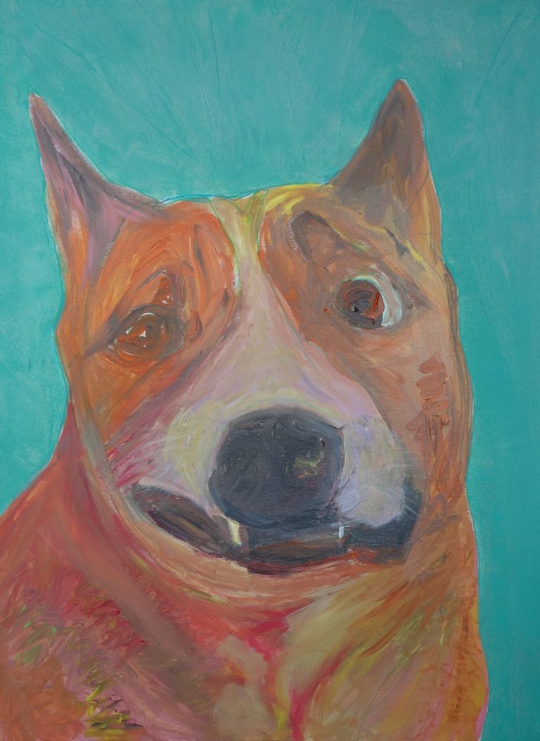 Dog#2, issu de la série Les Trois Chiens, Acrylique sur toile 60x80cm Guillaume Damry