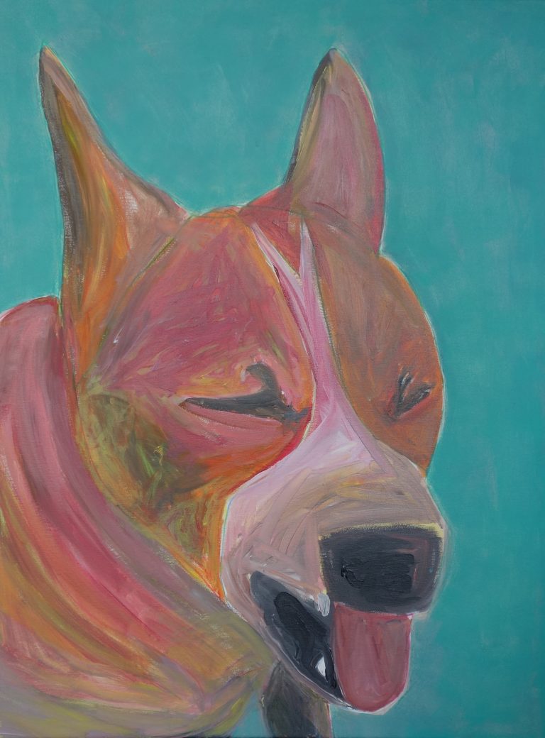 Dog#3, issu de la série Les Trois Chien, Acrylique sur toile 60x80cm Guillaume Damry