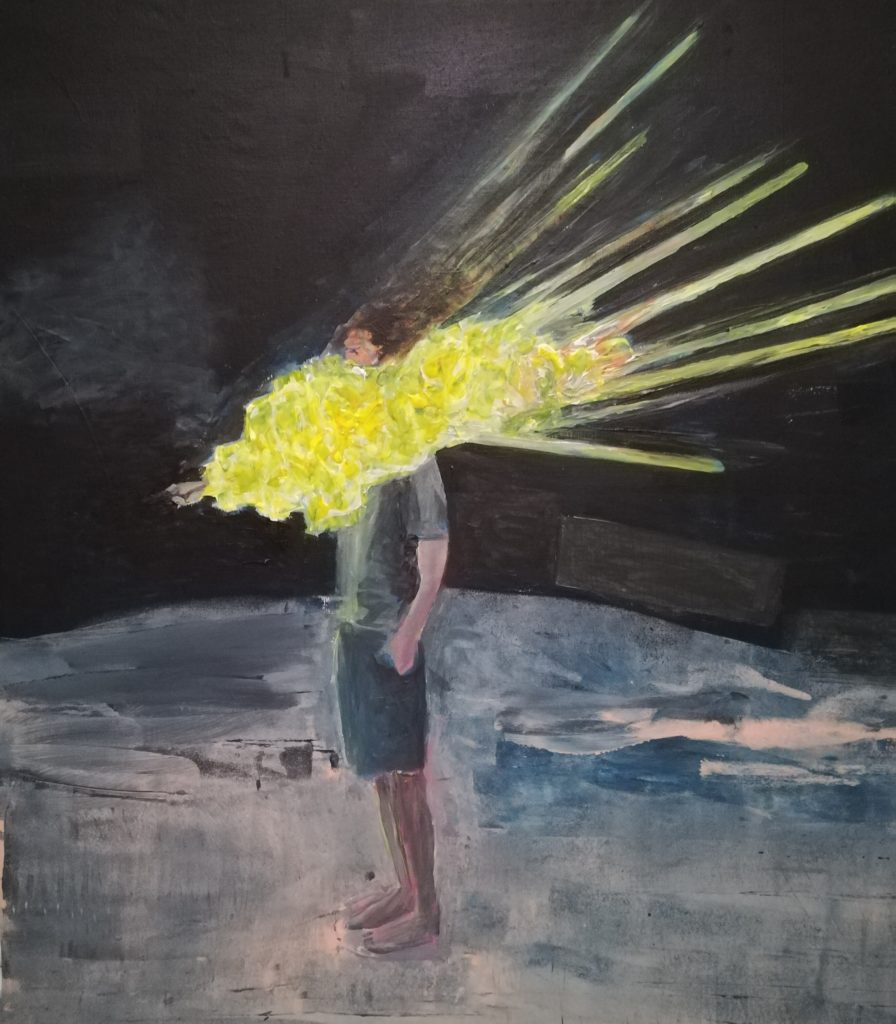La Surprise, 100x100 cm acrylique sur toile