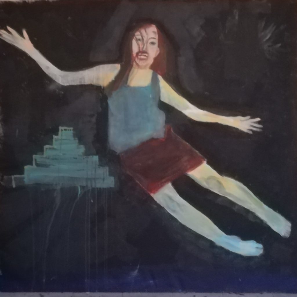 Jésus-Marie-Facebook, Facebook 190x190cm Peinture acrylique et gouache 2018, Guillaume Damry